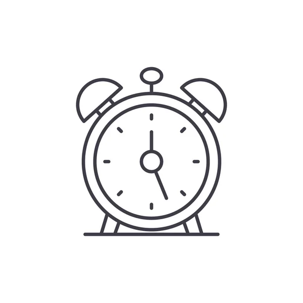 Alarm clock line ikonen koncept. Väckarklocka vektor linjär illustration, symbol, underteckna — Stock vektor