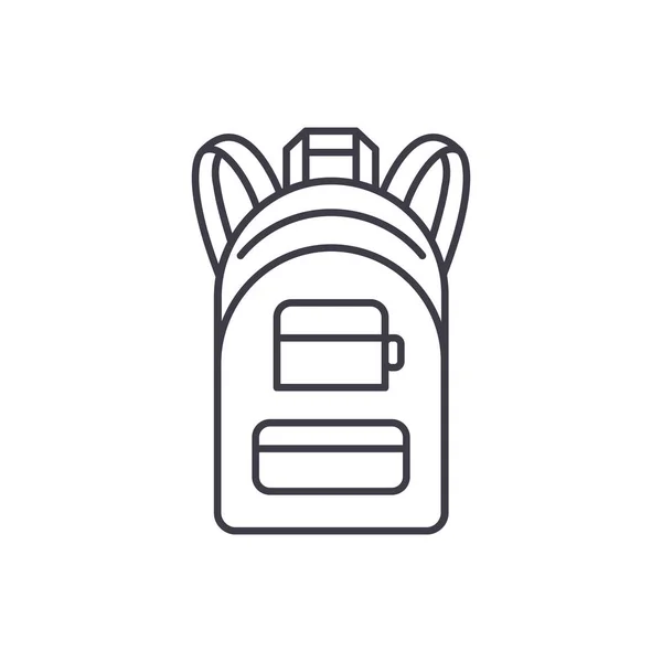 Plecak linii ikona koncepcja. Plecak liniowe ilustracji wektorowych, znak, symbol — Wektor stockowy