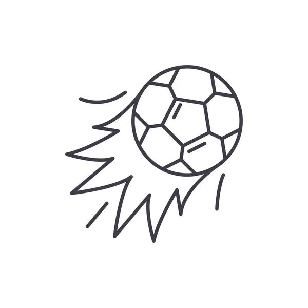 Conceito de ícone de linha de gol de bola. Objetivo bola vetor ilustração linear, símbolo, sinal —  Vetores de Stock