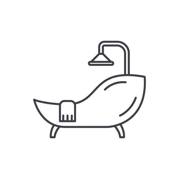 Ligne de bain icône concept. Vecteur de bain illustration linéaire, symbole, signe — Image vectorielle