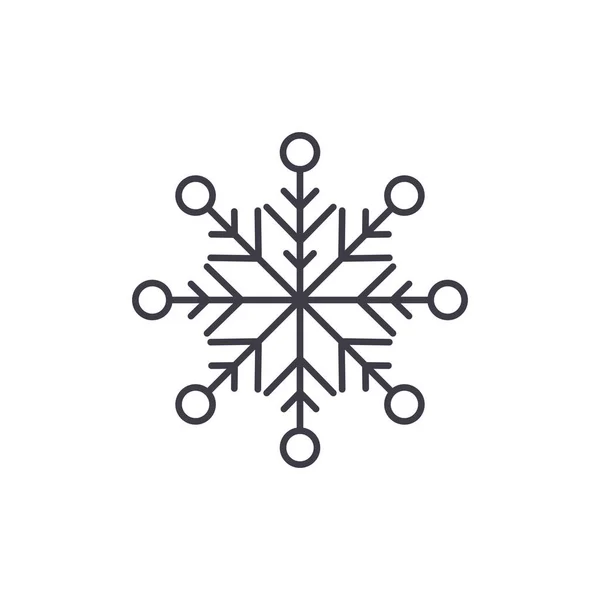 Όμορφη νιφάδα χιονιού γραμμή εικονίδιο έννοια. Όμορφη νιφάδα χιονιού γραμμική εικονογράφηση φορέα, σύμβολο, σημάδι — Διανυσματικό Αρχείο