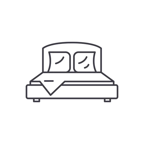 Schlafzimmer Linie Icon-Konzept. Schlafzimmer Vektor lineare Illustration, Symbol, Zeichen — Stockvektor