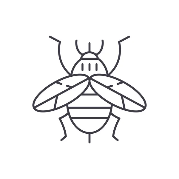 Concept de ligne d'abeille icône. Abeille vecteur illustration linéaire, symbole, signe — Image vectorielle