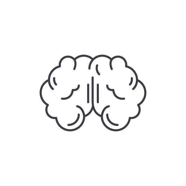 Conceito de ícone de linha cerebral. Ilustração linear do vetor do cérebro, símbolo, sinal — Vetor de Stock