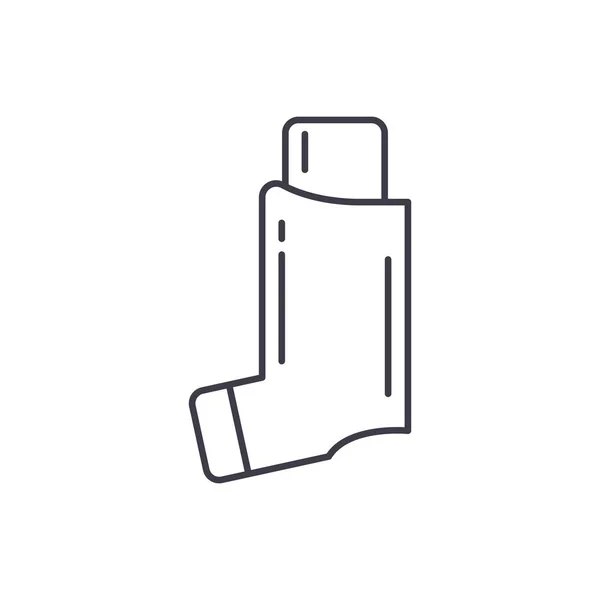 Conceito de ícone de linha de asma brônquica. Asma brônquica vetor ilustração linear, símbolo, sinal —  Vetores de Stock