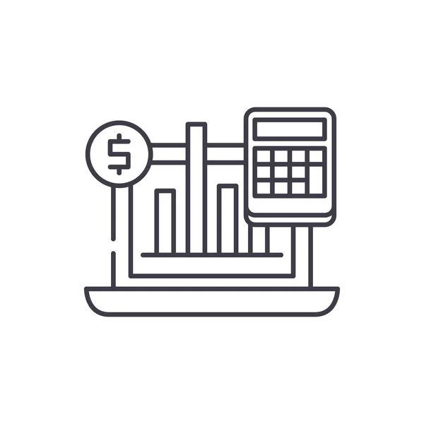 Indicatori di business linea icona concetto. Indicatori di business illustrazione lineare vettoriale, simbolo, segno — Vettoriale Stock