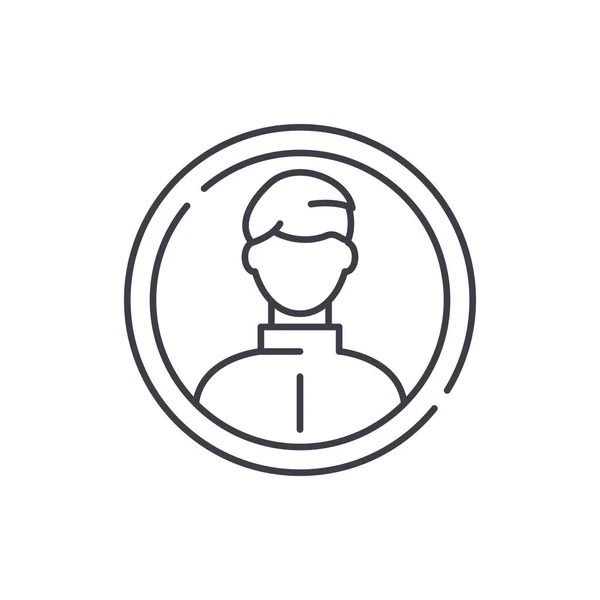 Koncepcja biznesowa profil linii ikona. Biznes ilustracja liniowa wektor profil, symbol, znak — Wektor stockowy