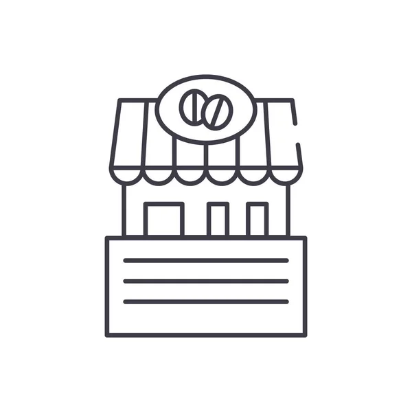 Concepto de icono de línea Café. Café vector lineal ilustración, símbolo, signo — Vector de stock