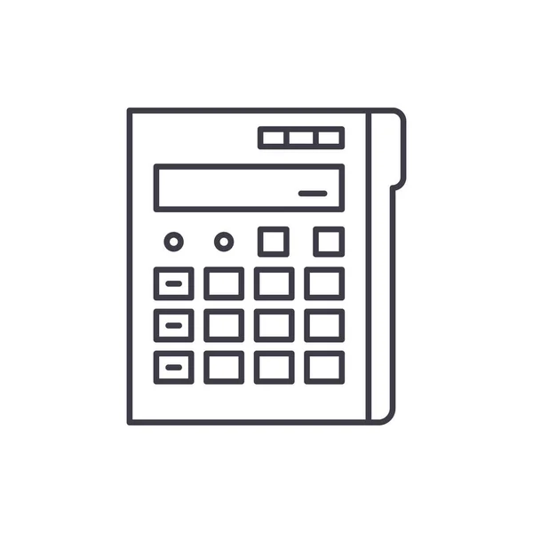 Taschenrechnerzeilensymbolkonzept. Rechner-Vektor lineare Illustration, Symbol, Zeichen — Stockvektor