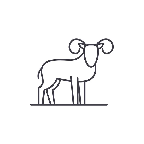 Capricorn line icon Konzept. Steinbock-Vektor lineare Illustration, Symbol, Zeichen — Stockvektor