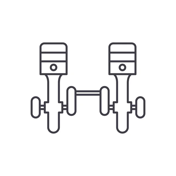 Auto wielen lijn pictogram concept. Auto wielen vector lineaire afbeelding, symbool, teken — Stockvector