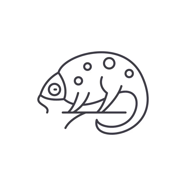 Concepto de icono de línea camaleón. Camaleón vector lineal ilustración, símbolo, signo — Vector de stock