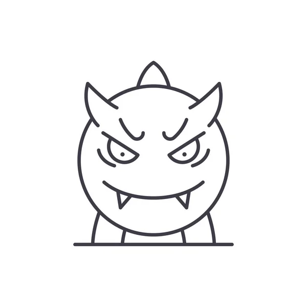 Cheerful vampire line icon concept. Cheerful vampire vector linear illustration, symbol, sign — Stock Vector