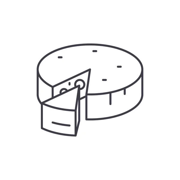 Icône de ligne de fromage concept. Fromage vectoriel illustration linéaire, symbole, signe — Image vectorielle