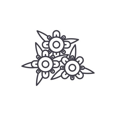 Renk süsleme hat simgesi kavramı. Renk süs vektör lineer illüstrasyon, sembol, işareti