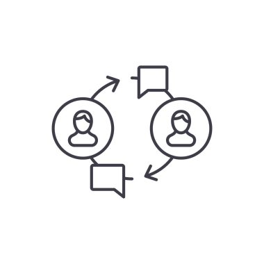 Topluluk satırı simgesi kavramı. Topluluk vektör lineer illüstrasyon, sembol, işareti