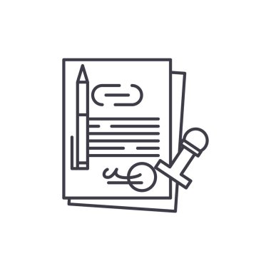 Şirketler Hukuku satırı simgesi kavramı. Şirketler Hukuku vektör lineer illüstrasyon, sembol, işareti