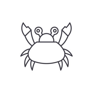 Şirin yengeç satırı simgesi kavramı. Şirin Yengeç vektör lineer illüstrasyon, sembol, işareti