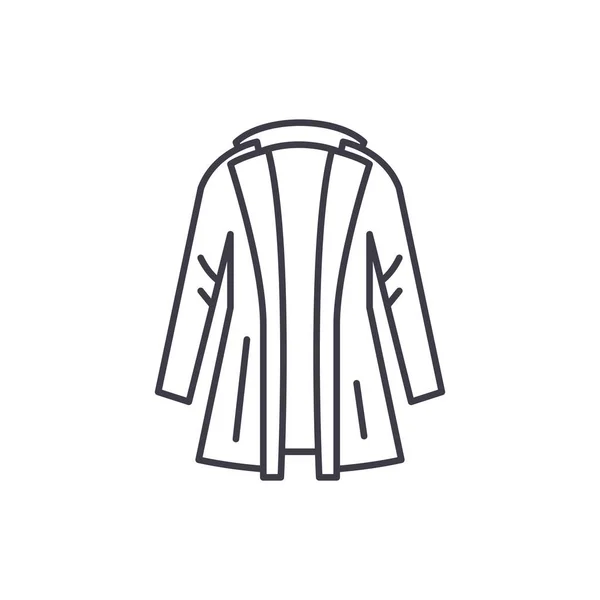 Coat concetto icona linea. Illustrazione lineare del vettore del cappotto, simbolo, segno — Vettoriale Stock