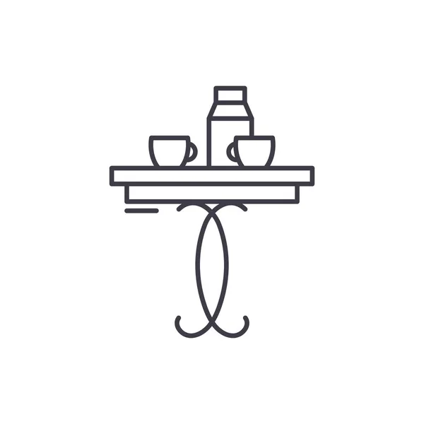 Coffee Table Line Icon-Konzept. Couchtisch-Vektor lineare Illustration, Symbol, Zeichen — Stockvektor