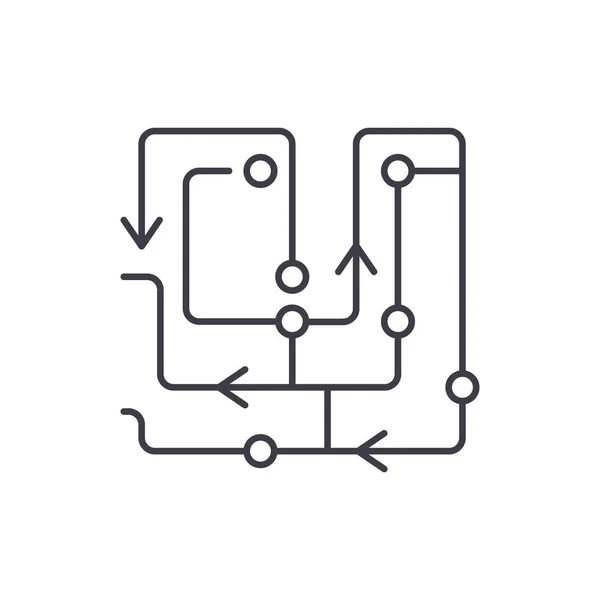 Computeralgoritmen lijn pictogram concept. Computeralgoritmen vector lineaire afbeelding, symbool, teken — Stockvector