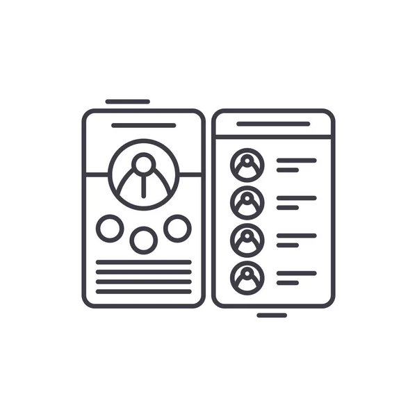 Contact book line icon concept. Kontaktbuch-Vektor lineare Illustration, Symbol, Zeichen — Stockvektor