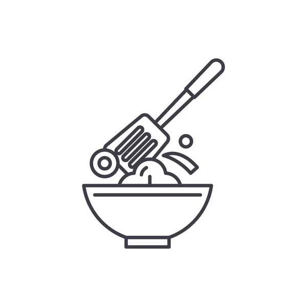 라인 아이콘 개념 요리. 벡터 선형 삽화, 상징, 기호 요리 — 스톡 벡터