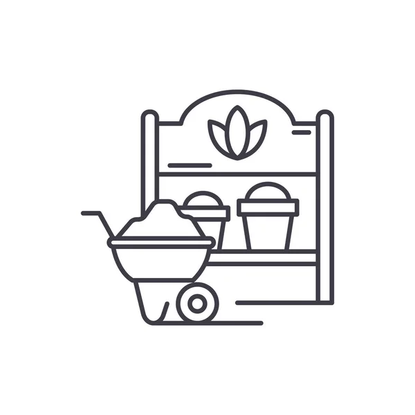 Country House Line Icon Konzept. Landhausvektor lineare Illustration, Symbol, Zeichen — Stockvektor