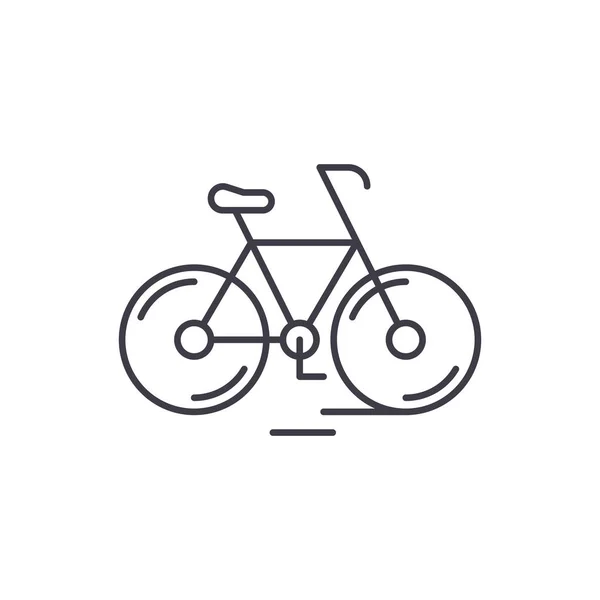 Lindo concepto de línea de bicicleta icono. Lindo vector de bicicleta ilustración lineal, símbolo, signo — Archivo Imágenes Vectoriales