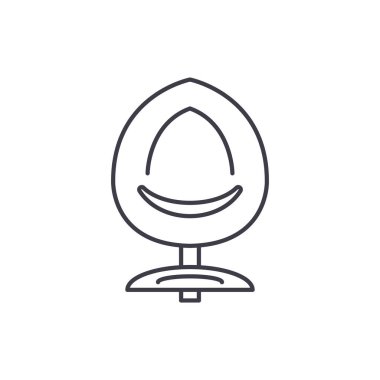 Sandalye satırı simgesi tasarım. Tasarım sandalye vektör lineer illüstrasyon, sembol, işareti