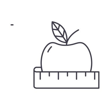 Diyet satırı simgesi kavramı. Diyet vektör lineer illüstrasyon, sembol, işareti