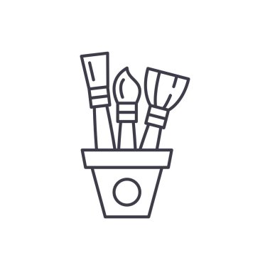 Çizim küme satır simgesi kavramı. Çizim vektör lineer illüstrasyon, sembol, işareti ayarla