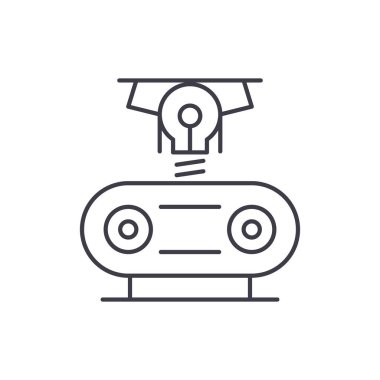 Electrogeneration satırı simgesi kavramı. Electrogeneration vektör lineer illüstrasyon, sembol, işareti