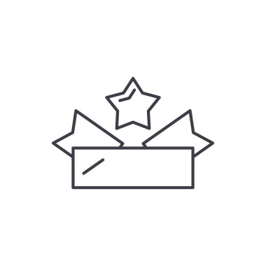 Amblem satırı simgesi kavramı. Amblemi vektör lineer illüstrasyon, sembol, işareti