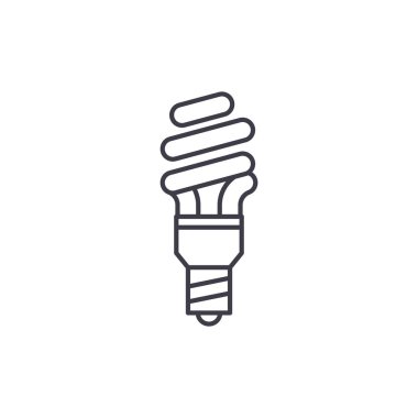 Enerji tasarrufu satırı simgesi kavramı. Enerji tasarrufu doğrusal vektör çizim, sembol, işareti