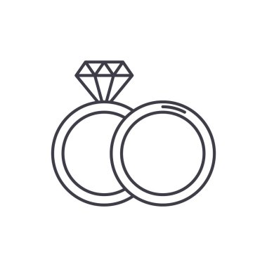 Espousal satırı simgesi kavramı. Espousal vektör lineer illüstrasyon, sembol, işareti