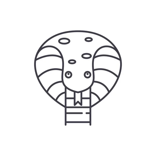 Mignon concept d'icône de ligne de serpent. Mignon vecteur de serpent illustration linéaire, symbole, signe — Image vectorielle