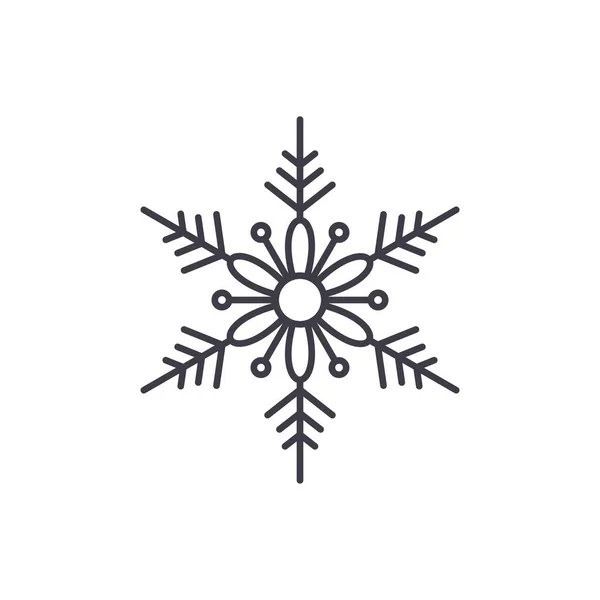 Lindo concepto de línea de copo de nieve icono. Lindo copo de nieve vector lineal ilustración, símbolo, signo — Vector de stock