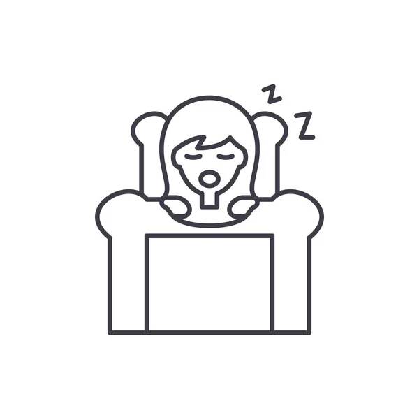Deep Sleep Line Icon Konzept. Tiefschlafvektor lineare Illustration, Symbol, Zeichen — Stockvektor