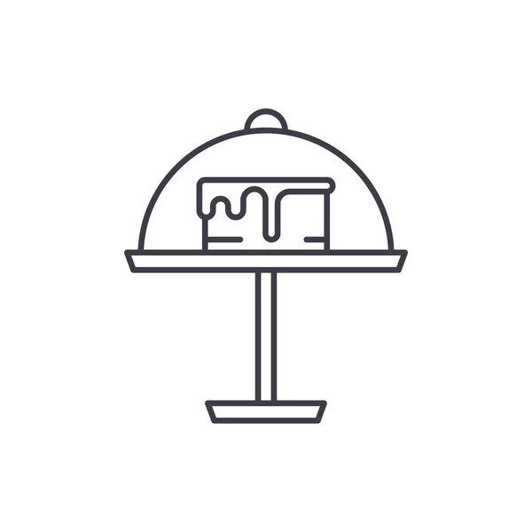 Dessert Shop Line Icon-Konzept. Dessert Shop Vektor lineare Illustration, Symbol, Zeichen — Stockvektor