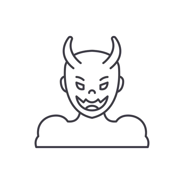 Devil line icon concept. Devil vector linear illustration, symbol, sign — Stock Vector