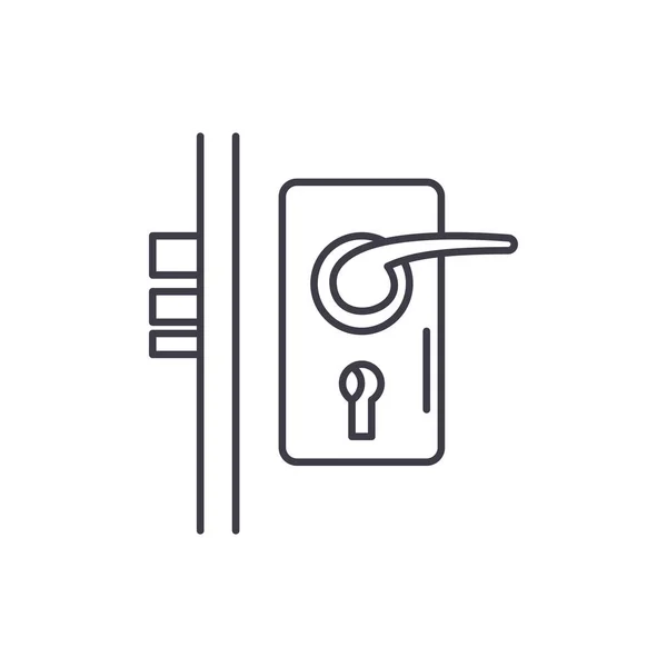 Door lock line icon concept. Door lock vector linear illustration, symbol, sign — Stock Vector