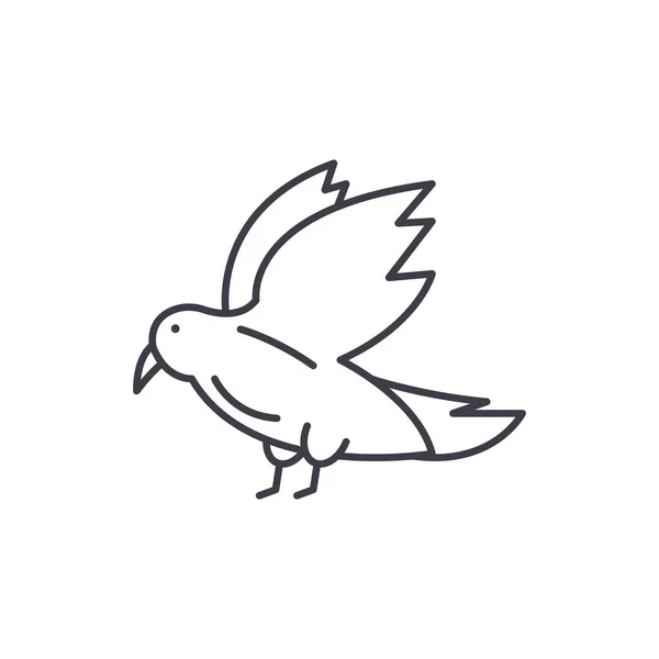 Dove line ikonen koncept. Dove vektor linjär illustration, symbol, underteckna — Stock vektor