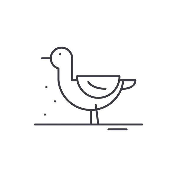 Duck Line Icon Konzept. Entenvektor lineare Illustration, Symbol, Zeichen — Stockvektor