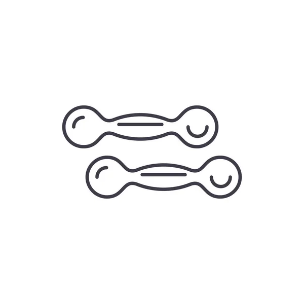 Concept Icône Ligne Haltères Vecteur Haltères Illustration Linéaire Signe Symbole — Image vectorielle