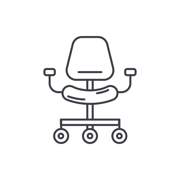 Ergonomik sandalye satırı simgesi kavramı. Ergonomik sandalye vektör lineer illüstrasyon, sembol, işareti — Stok Vektör