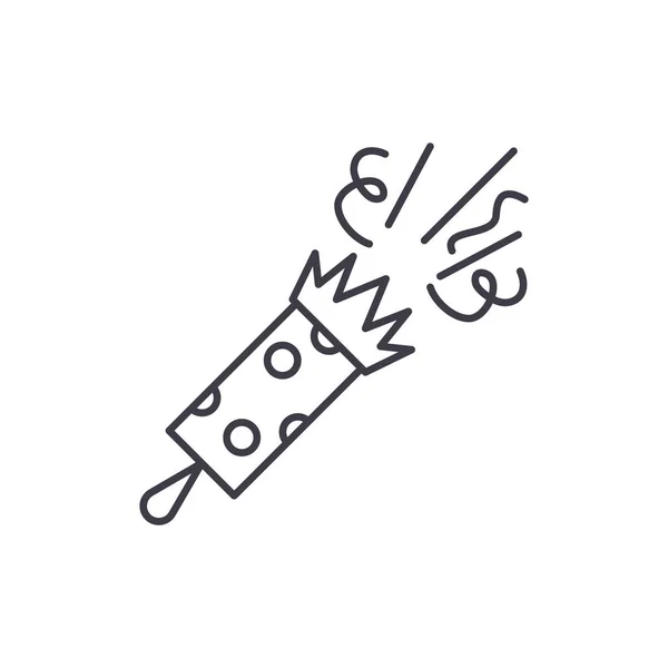 お祝いクラッパー ライン アイコン概念。お祝いクラッパー ベクトルの線形図、シンボル、記号 — ストックベクタ
