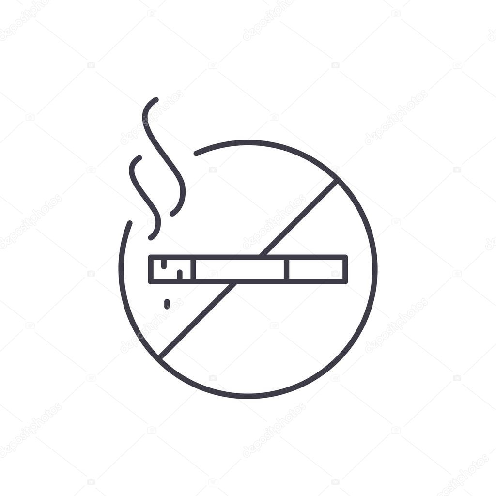 Do not smoke line icon concept. Do not smoke vector linear illustration, symbol, sign