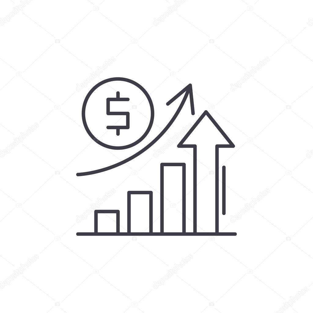 Economic growth line icon concept. Economic growth vector linear illustration, symbol, sign