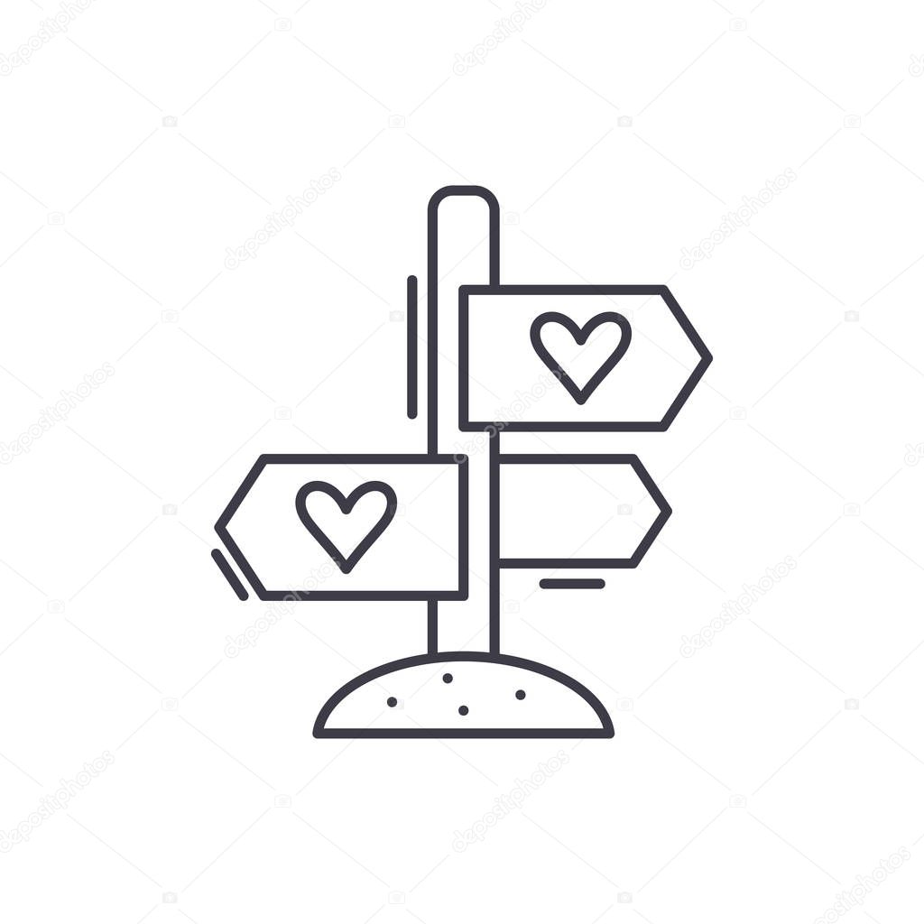 Favourite directions line icon concept. Favourite directions vector linear illustration, symbol, sign